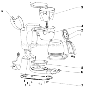 Page A Diagram and Parts List for ESS10  Mr Coffee Coffee Maker